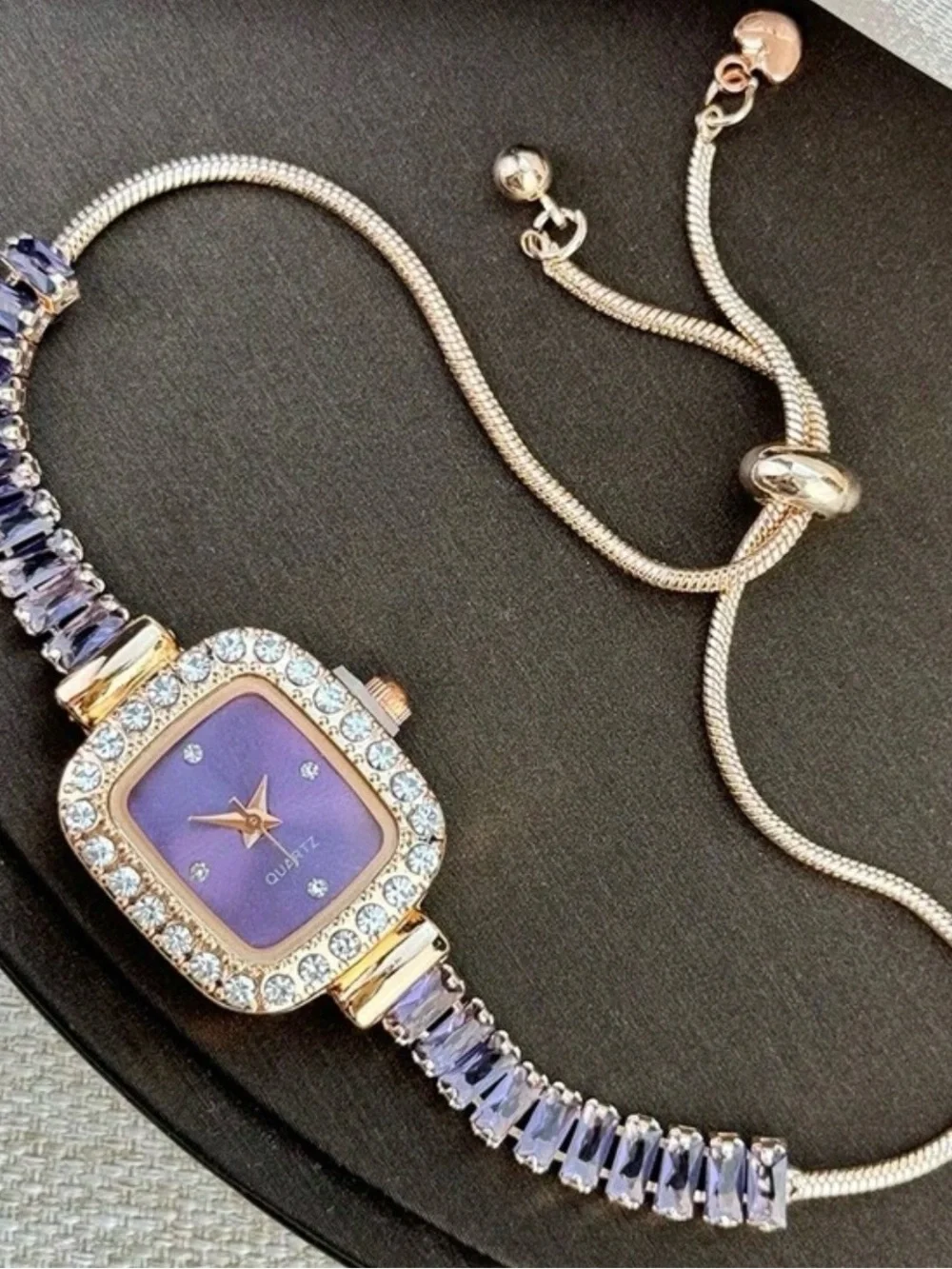 Crystal Gold-Tone Women’s Bracelet Watch with Crystal Bezel
